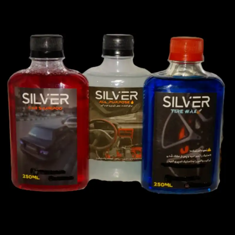 واکس لاستیک و شامپو نانو و واکس همه کاره خودرو سیلور مدل h5 حجم 250 میلی لیتر بسته 2 عددی