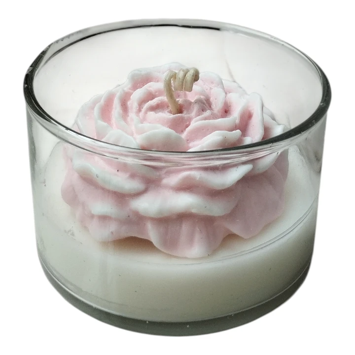 شمع لیوانی بدون‌بو مدل گل آلاله کد CS زمان اتمام 20 ساعت