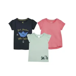 تی شرت آستین کوتاه دخترانه لوپیلو مدل YS001 مجموعه 3 عددی