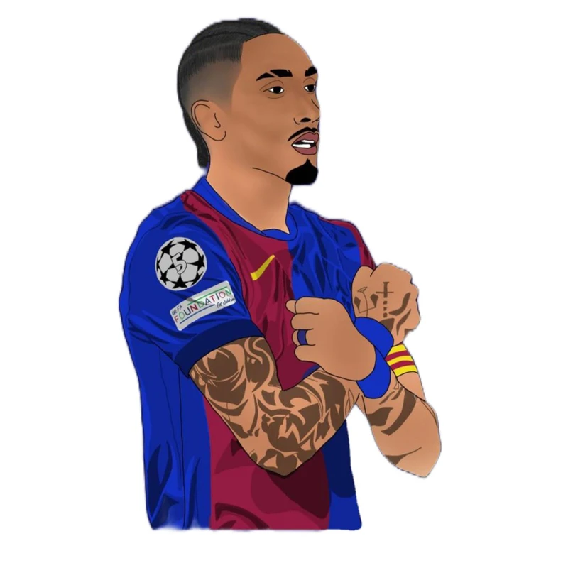 استیکر پارچه و لباس پاد آفرین مدل کارتونی فوتبالی رافینیا بامزه جذاب کد 1911