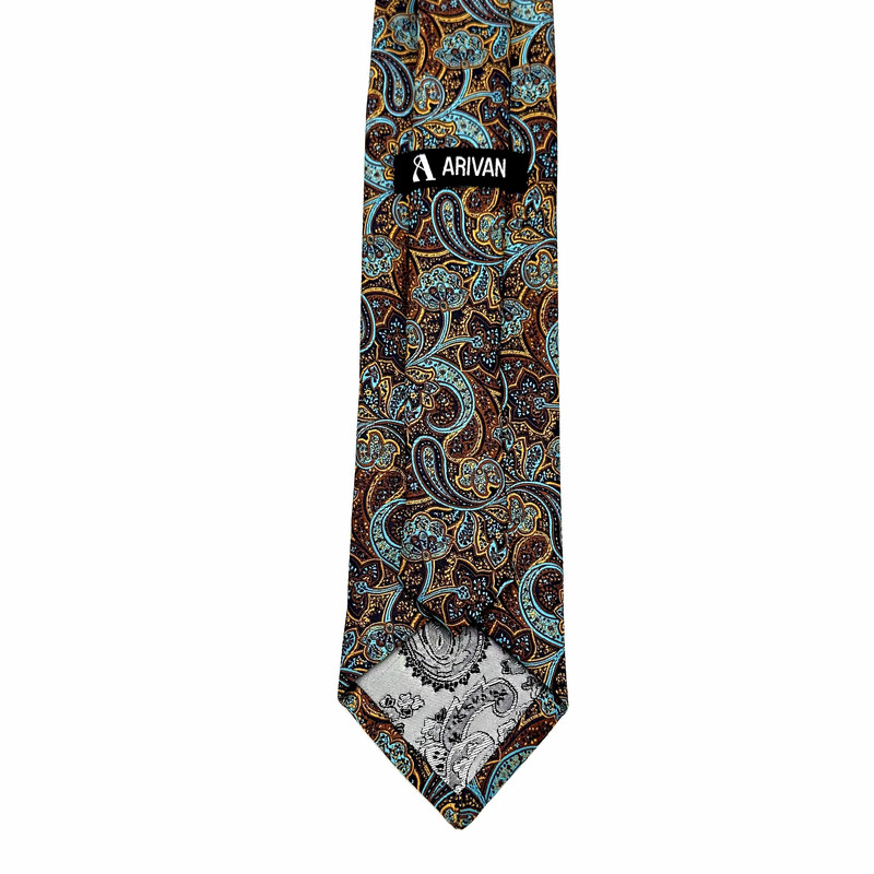 ست کراوات و دستمال جیب مردانه آریوان مدل بته جقه کد TK9905