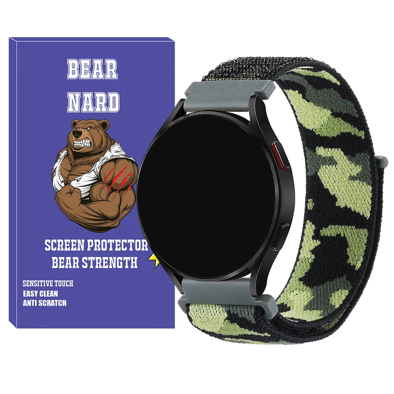 بند برنارد مدل Nylon-Army-BR-TW مناسب برای ساعت هوشمند گلوریمی M1 Pro / GS1 Pro / Calling Watch M2