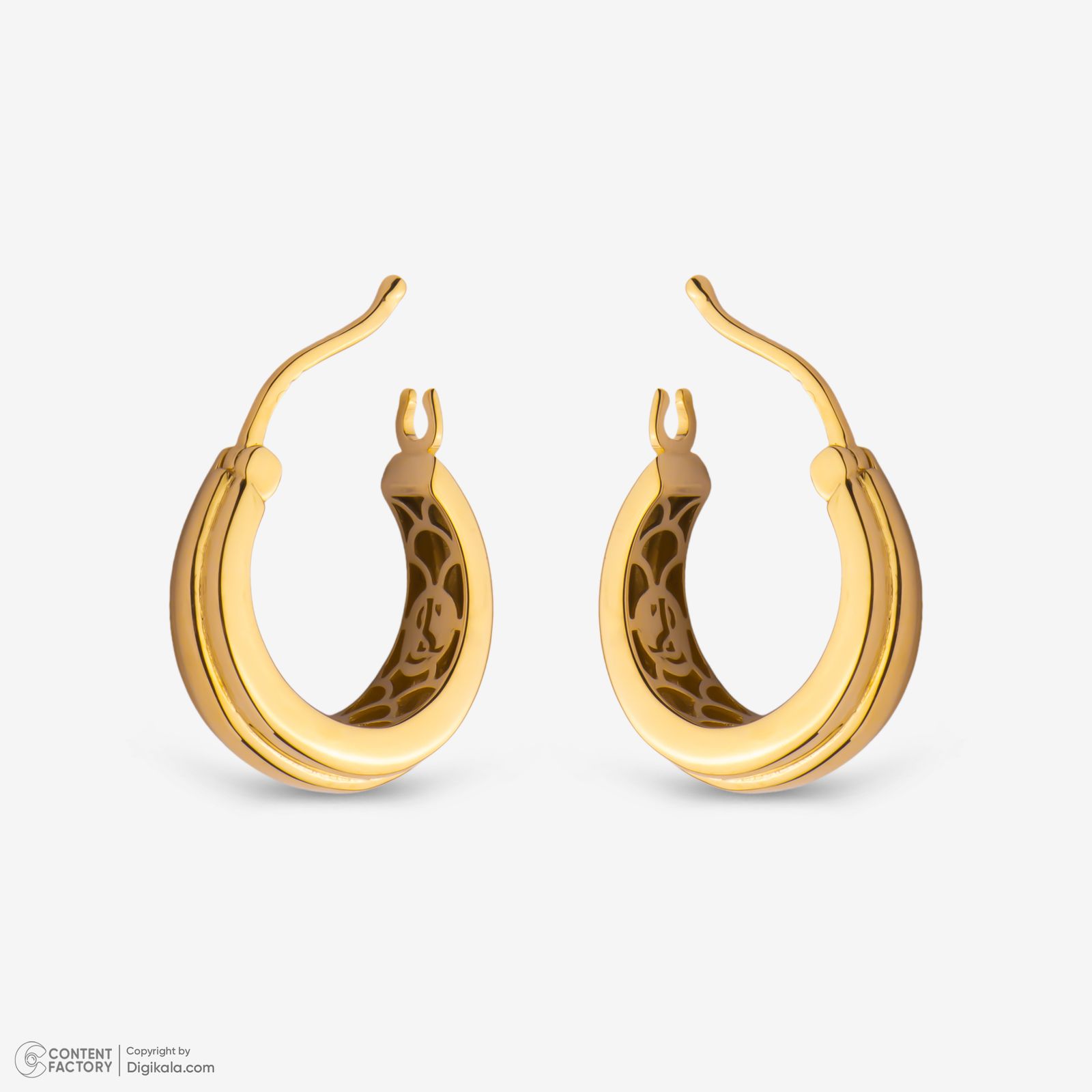 گوشواره کلیپسی طلا 18 عیار زنانه گلدم مدل E247004 -  - 3