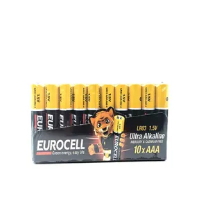 باتری نیم قلمی یوروسل مدل 10LR03p-Extra Heavy duty بسته 10 عددی