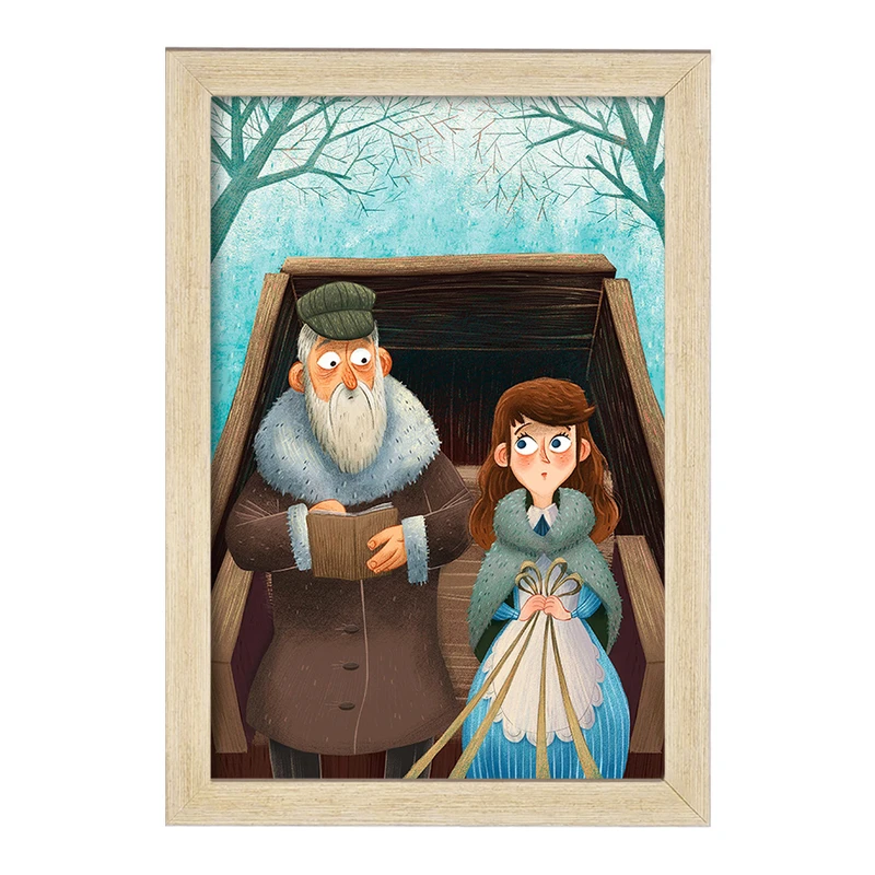 تابلو خندالو مدل دختر و پیرمرد کد F8195