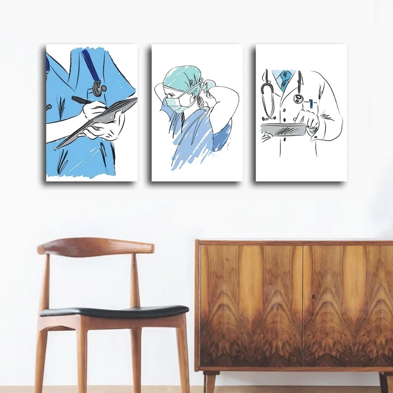 تابلو شاسی بکلیت طرح پزشکی و پزشک مدل SH-2741 مجموعه 3 عددی