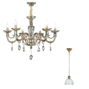 لوستر 6 شعله و چراغ آویز  چشمه نور کد C3326/6