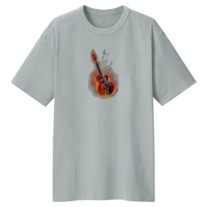 تی شرت لانگ زنانه مدل موزیک کد LL174 رنگ طوسی