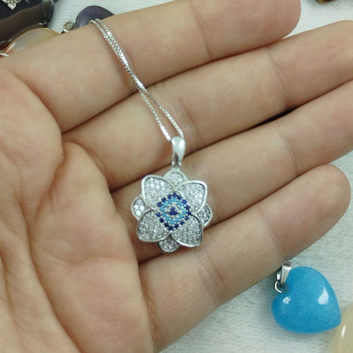 نیم ست نقره زنانه سلین کالا مدل  گل کد pc2-5