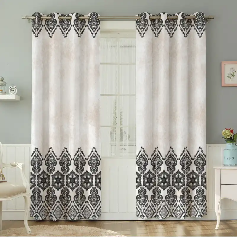 پرده نیروانا طرح سنتی مدل مخمل کد 9072 سایز 140×280 سانتی متر