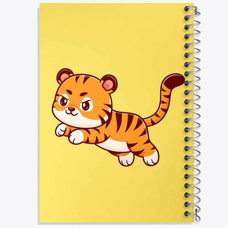 دفتر ژورنال نویسی 50 برگ خندالو مدل نقطه ای طرح حیوانات بامزه ببر کد 25428