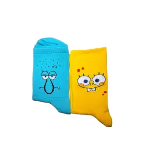 جوراب ورزشی ساق بلند زنانه مدل باب اسفنجی اختاپوس بسته دو عددی