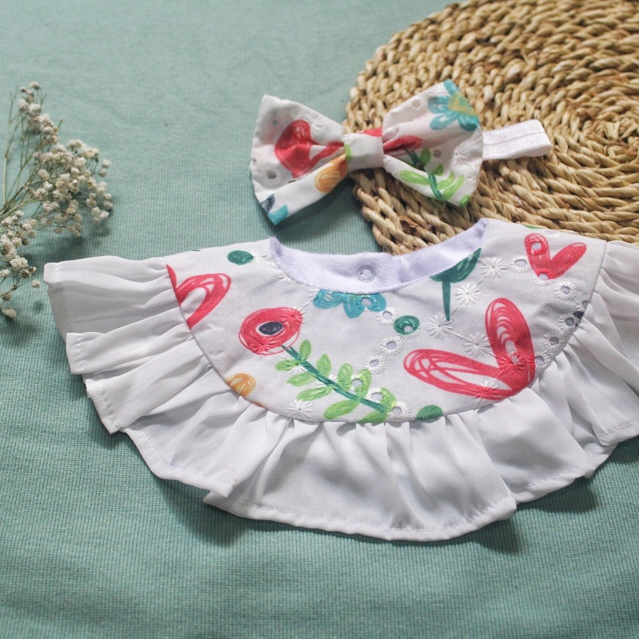 ست هدبند و پیشبند نوزادی ریماز مدل بهار کد m2209 - - 3