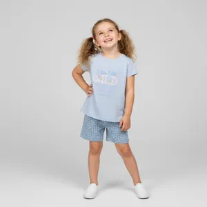 ست تی شرت و شلوارک دخترانه ناربن مدل سلین کد 1619