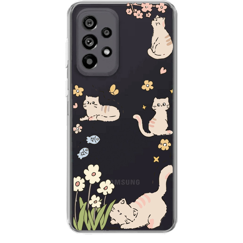 کاور مدل Cat & Flower مناسب برای گوشی موبایل سامسونگ Galaxy A73