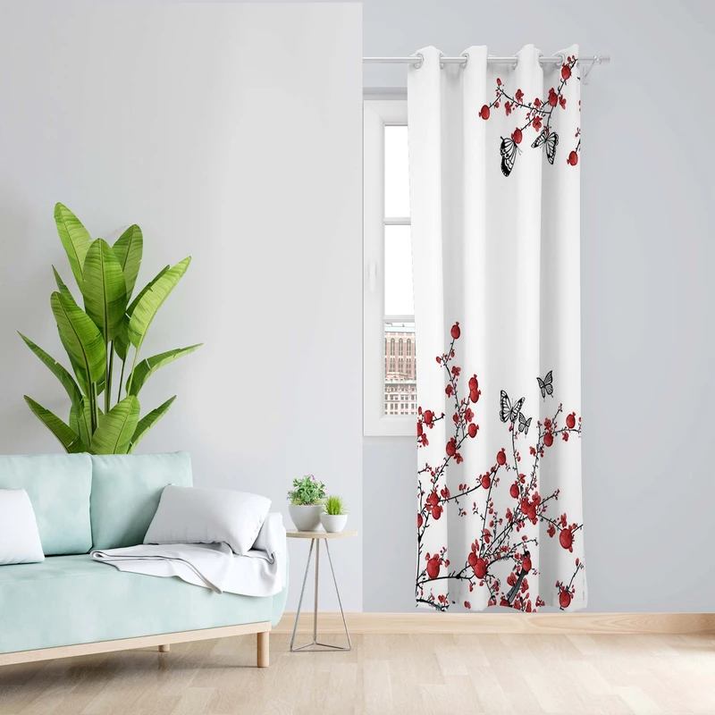 پرده طرح انار مدل مخمل پانچی کد 5237L z سایز 140x200 سانتی متر