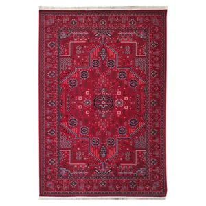 فرش ماشینی 1200 شانه فرش آرمانی زمینه لاکی حاشیه لاکی مدل 1266