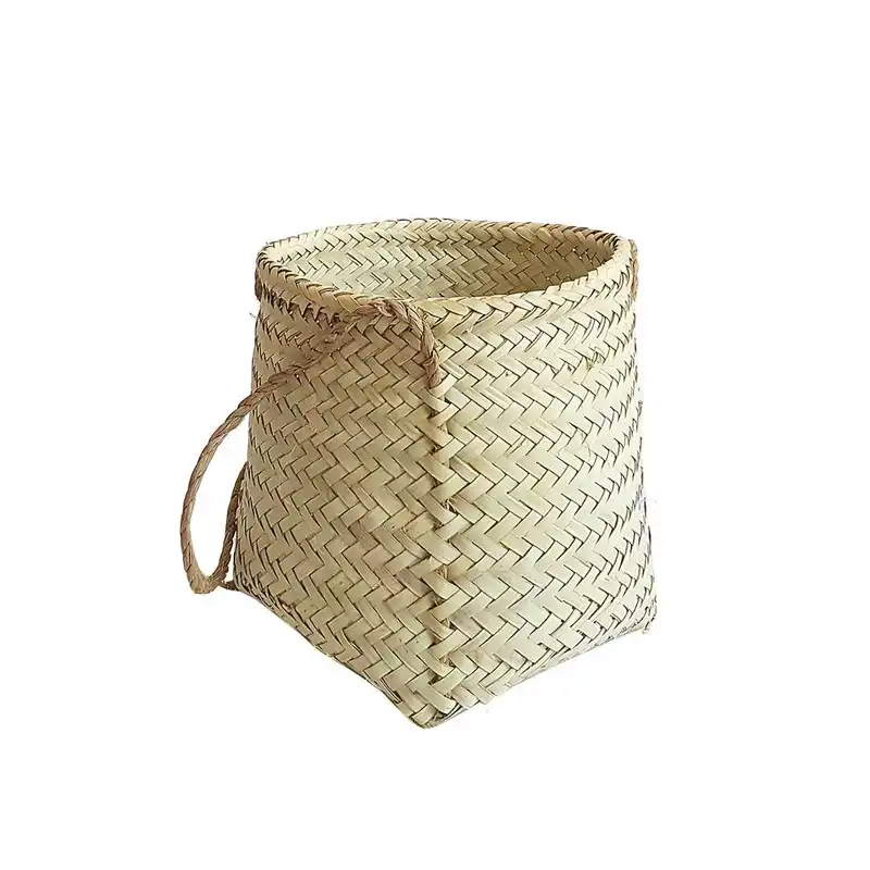 سبد حصیری مدل استوانه ای نقلی کد 15 مجموعه 3 عددی