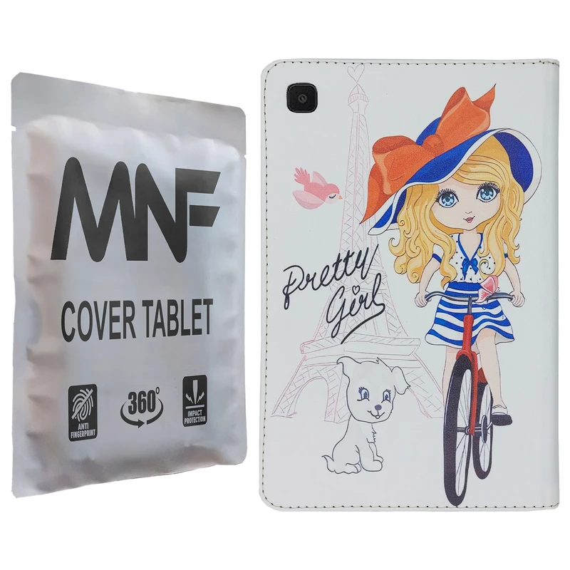 کیف کلاسوری ام ان اف طرح دختر فانتزی و برج ایفل کد M-034 مناسب برای تبلت سامسونگ Galaxy Tab A7 Lite / T225