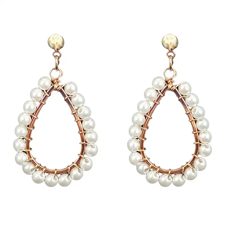 گوشواره زنانه طرح مروارید مدل CF8