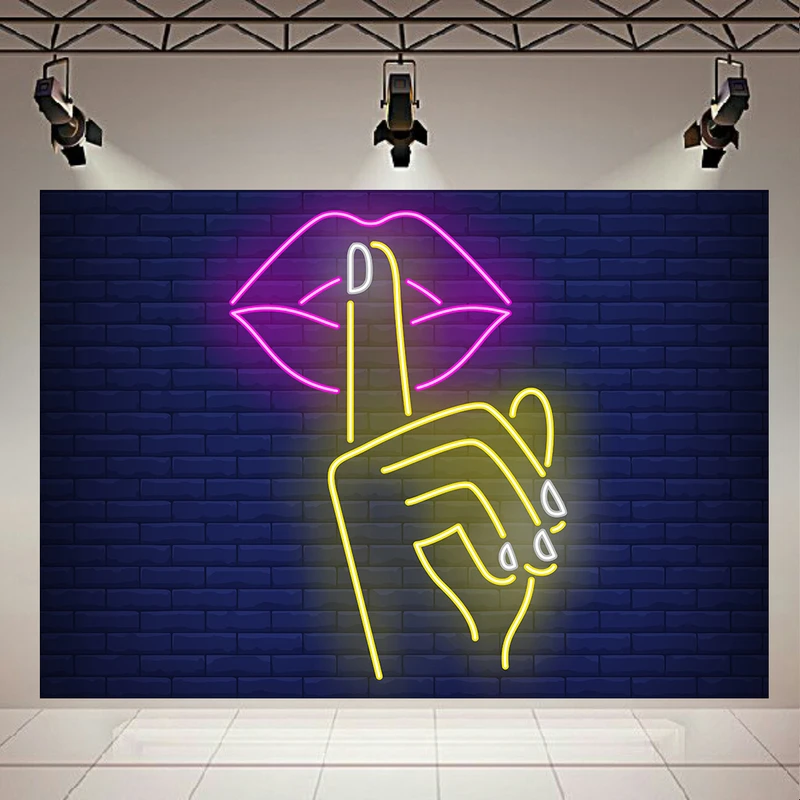 تابلو بوم طرح آرایشگاه زنانه مدل سکوت نئون کد AR30738