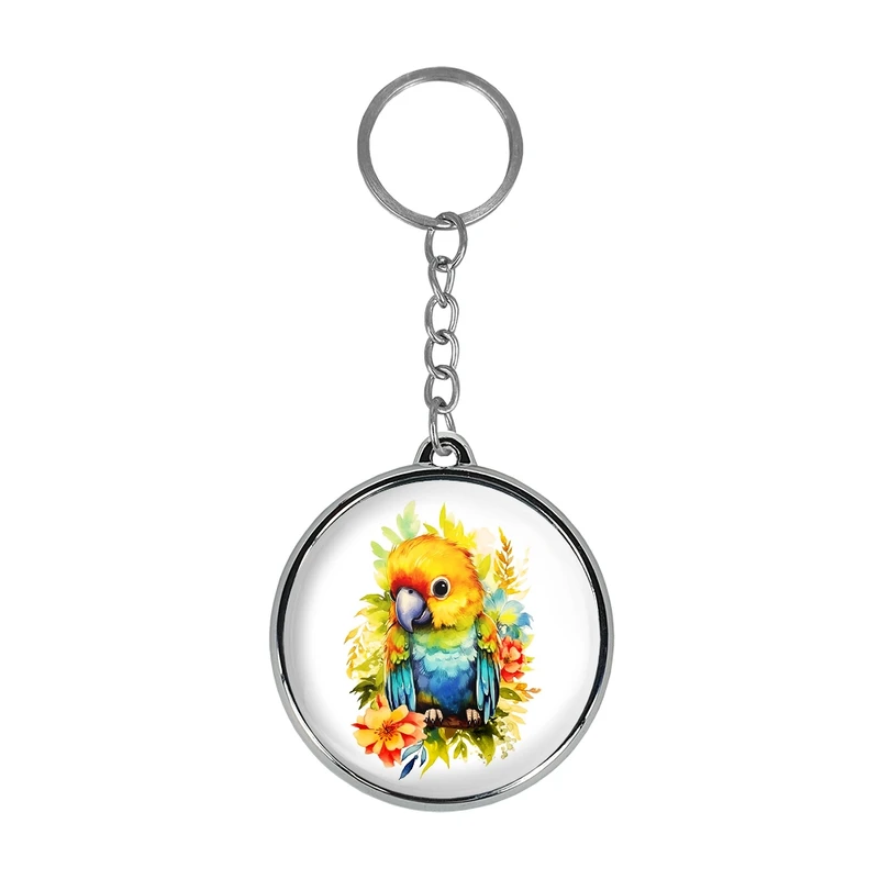 جاکلیدی خندالو طرح پرندگان زینتی مدل دوطرفه کد 3048530486