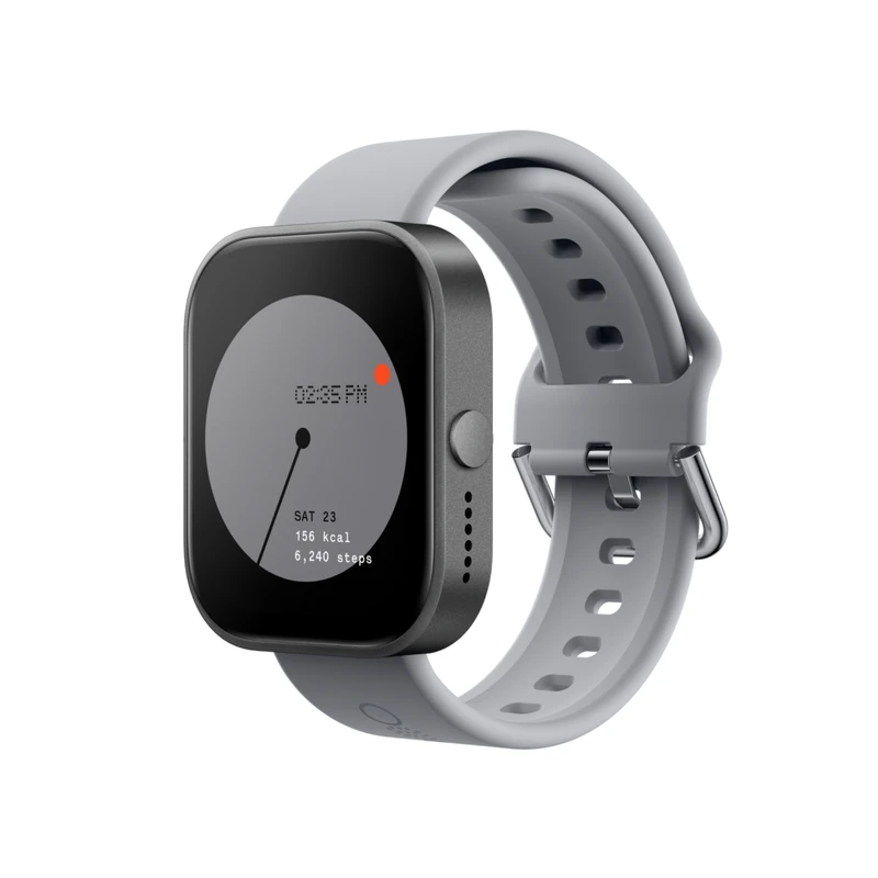 ساعت هوشمند ناتینگ مدل  Nothing CMF Watch Pro دارای قابلیت های صفحه نمایش رنگی، صفحه نمایش لمسی، کنترل سطح اکسیژن خون بند سیلیکون
