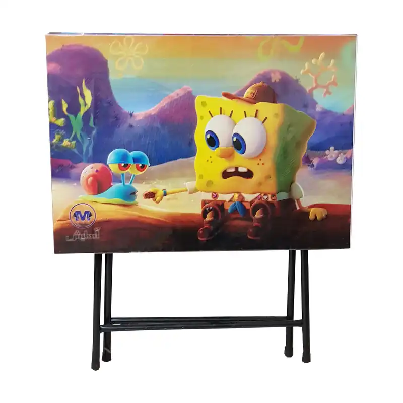 ست میز تحریر و صندلی آسایش مدل تاشو باکسدار طرح باب اسفنجی