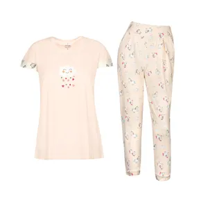 ست تی‌شرت آستین کوتاه و شلوار راحتی زنانه مدل SB-SS-3931