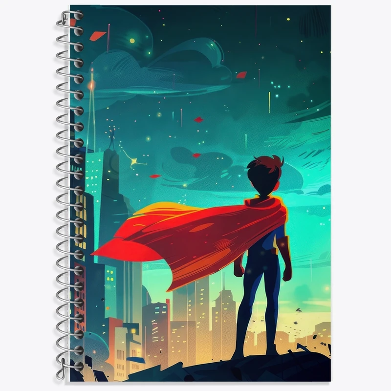 دفتر زبان 50 برگ خندالو مدل سه خط طرح سوپرمن کد F2724