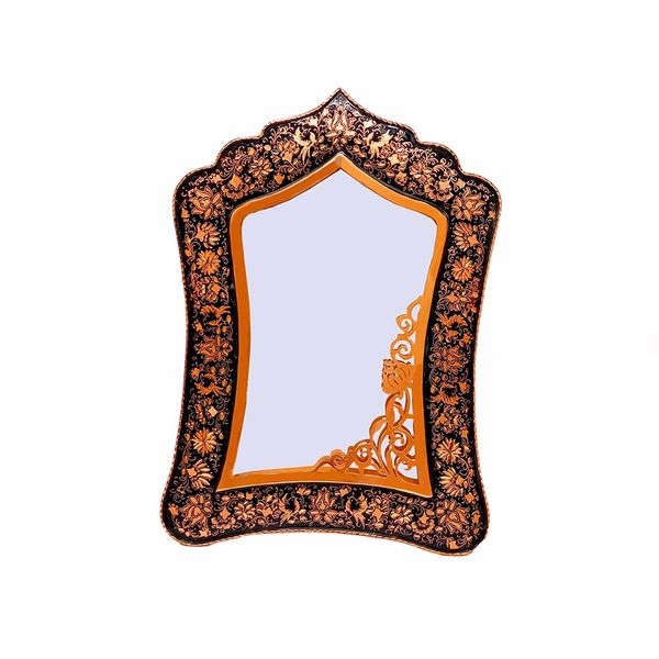 آیینه قلمزنی طرح گل و مرغ کد 066