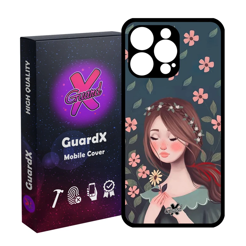 کاور گارد ایکس طرح Girl مدل قاب Glass10332 مناسب برای گوشی موبایل اپل iPhone 15 Pro Max
