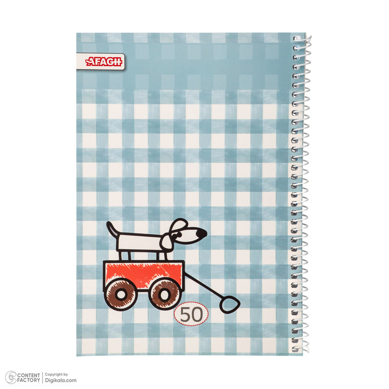 دفتر شطرنجی 50 برگ آفاق مدل خانه ریز طرح کالسکه