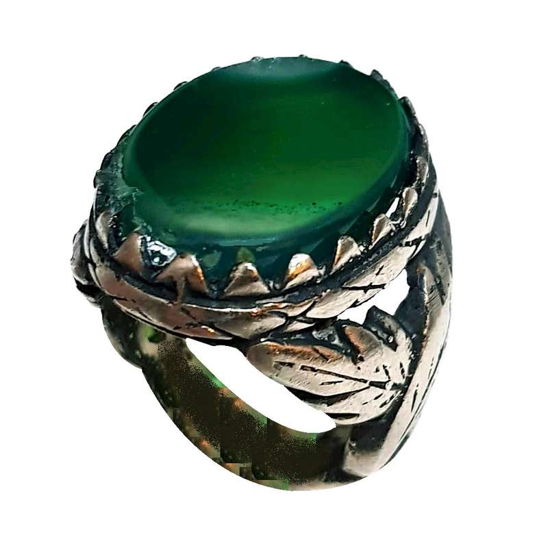 انگشتر نقره مردانه مدل عقیق فاخر تراش ثبتی ASFTS1