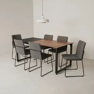 میز ناهارخوری شش نفره دیزم مدل مونتاژی LNC_asm_150×90_Di_BABRN