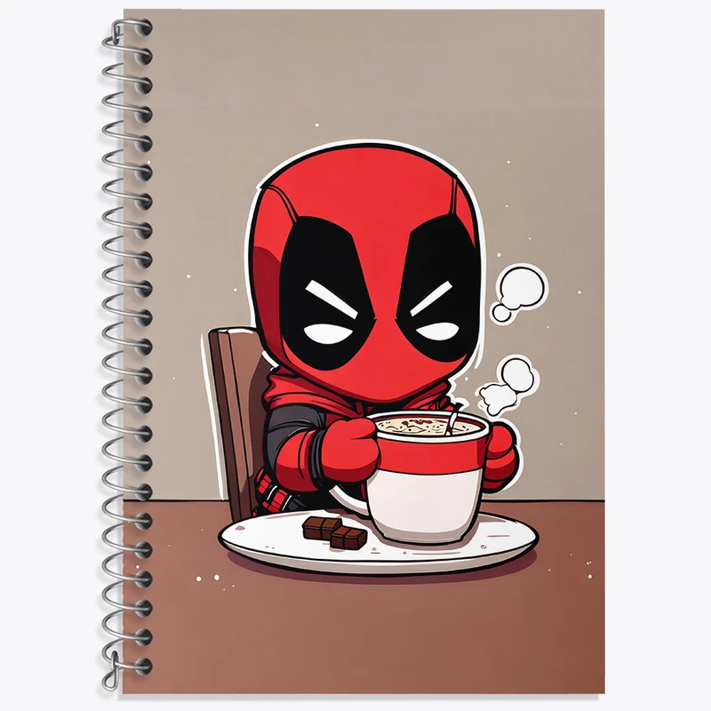 دفتر نت موسیقی 50 برگ خندالو طرح ددپول (Deadpool) کد N3324