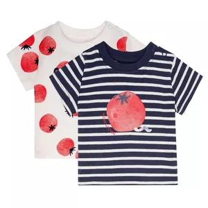 تی شرت آستین کوتاه نوزادی لوپیلو مدل apple مجموعه 2 عددی