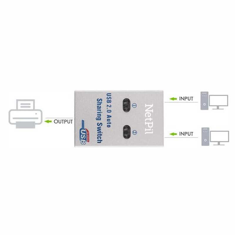 هاب سوئیچ 2 پورت پرینتر نت پیل مدل SWH12