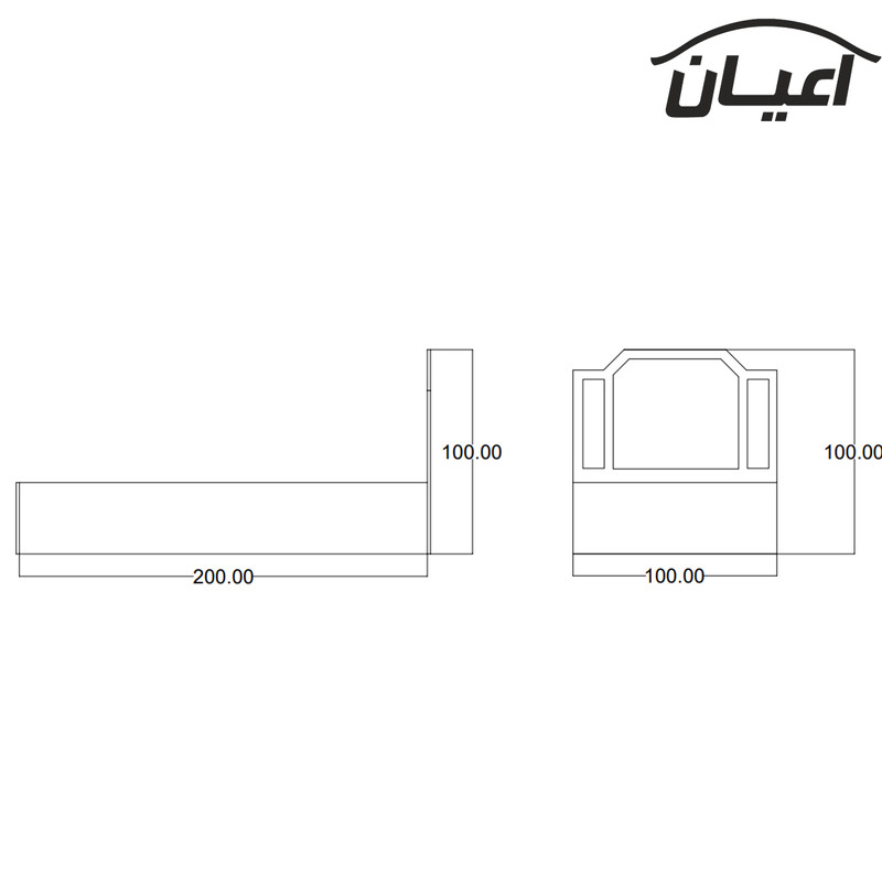 تخت خواب یکنفره اعیان مدل FH413 سایز 90x200 سانتی متر تخت خواب یکنفره اعیان مدل FH413 سایز 90x200 سانتی متر