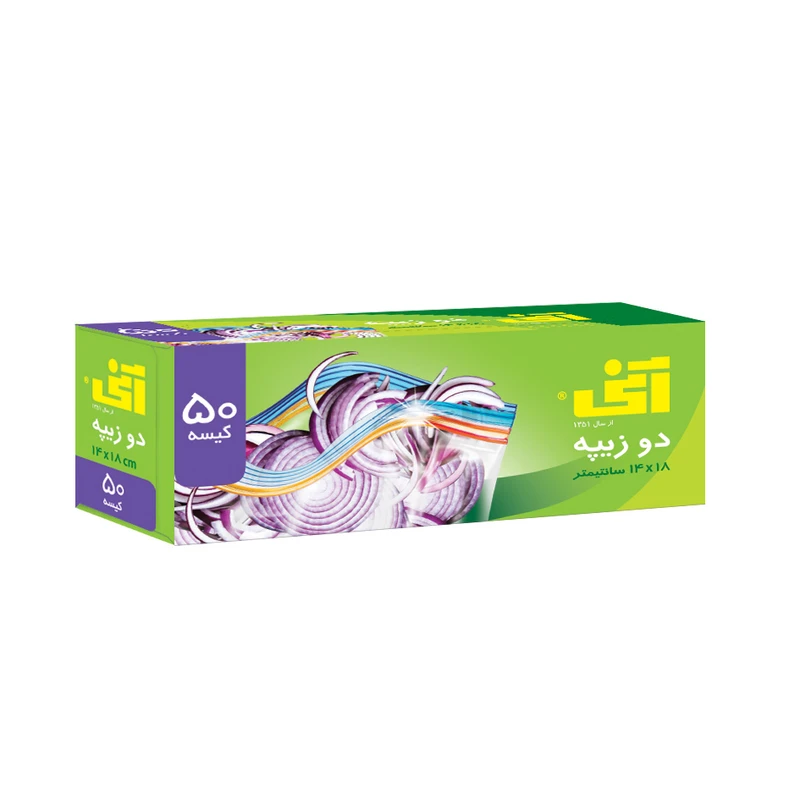 کیسه زیپ‌ دار آنی مدل 18×14 دو زیپه بسته 50 عددی