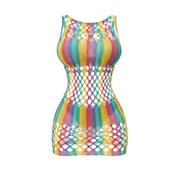 لباس خواب زنانه مدل بادی استاکینگ رنگین کمانی کد 6208