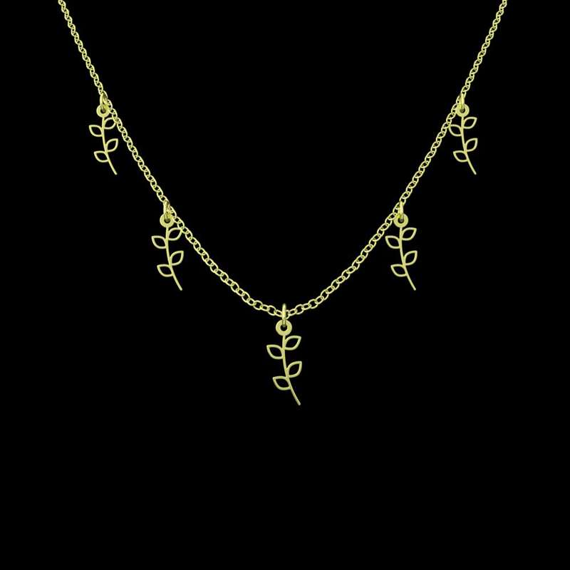 گردنبند طلا 18 عیار زنانه مدوپد مدل برگ کد RNA15966