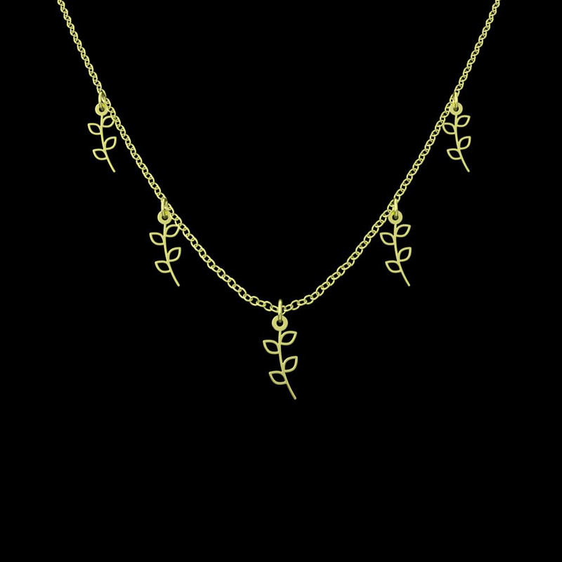 گردنبند طلا 18 عیار زنانه مدوپد مدل برگ کد RNA15966