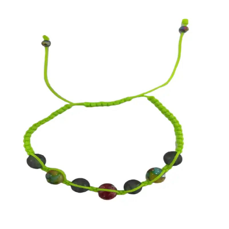 دستبند زنانه مدل مهره و بافت کد 003