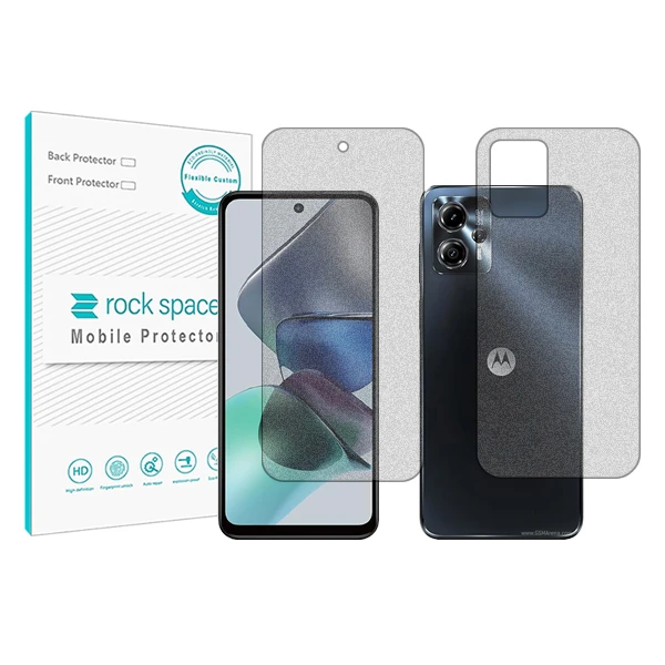 محافظ صفحه نمایش مات راک اسپیس مدل HyMTT مناسب برای گوشی موبایل موتورولا Moto G23 به همراه محافظ پشت گوشی