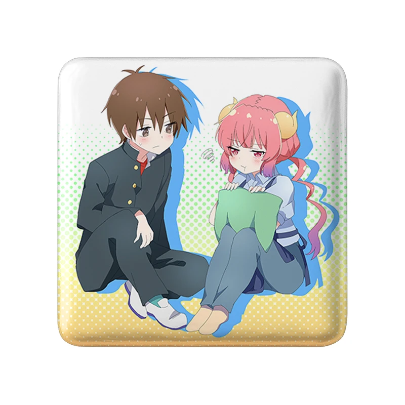 مگنت خندالو طرح ایلولو و آیدا انیمه اژدهای خدمتکار کوبایاشی مدل مربعی کد 36298