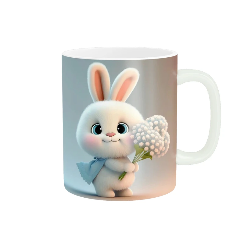 ماگ زیگورات مدل خرگوش و دسته گل کد 2792