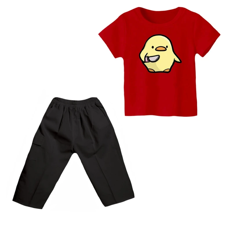 ست تی شرت و شلوارک پسرانه مدل جوجه