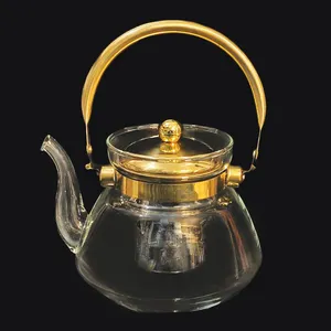 قوری مدل دسته طلا کد 1200ML