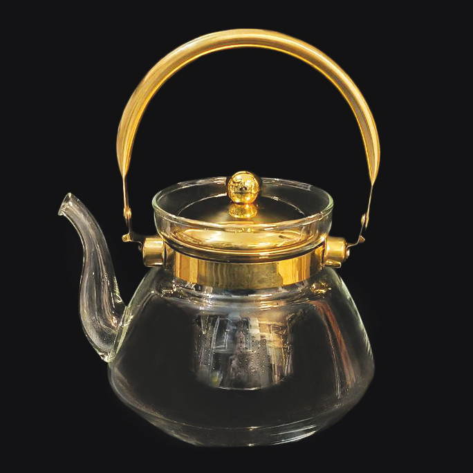 قوری مدل دسته طلا کد 1200ML